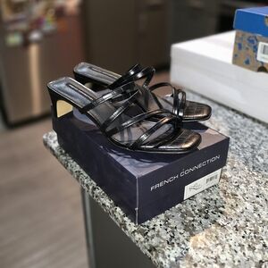 French Connection Black Strappy Heels